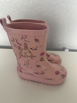 Girl Unicorn Pink Rain Boots Size US 6.5