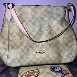 Coach Hallie & Wallet Set in Pink