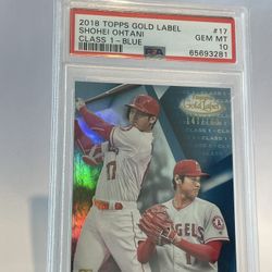 2018 Topps Gold Label Class 1 Blue #17 Shohei Ohtani Rookie RC Card PSA 10 LOW POP 28 🔥