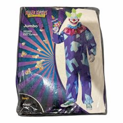 Killer Clown Adult Men’s Halloween Costume. Size L/XL (New) *Jumpsuit *Collar *Half Mask.