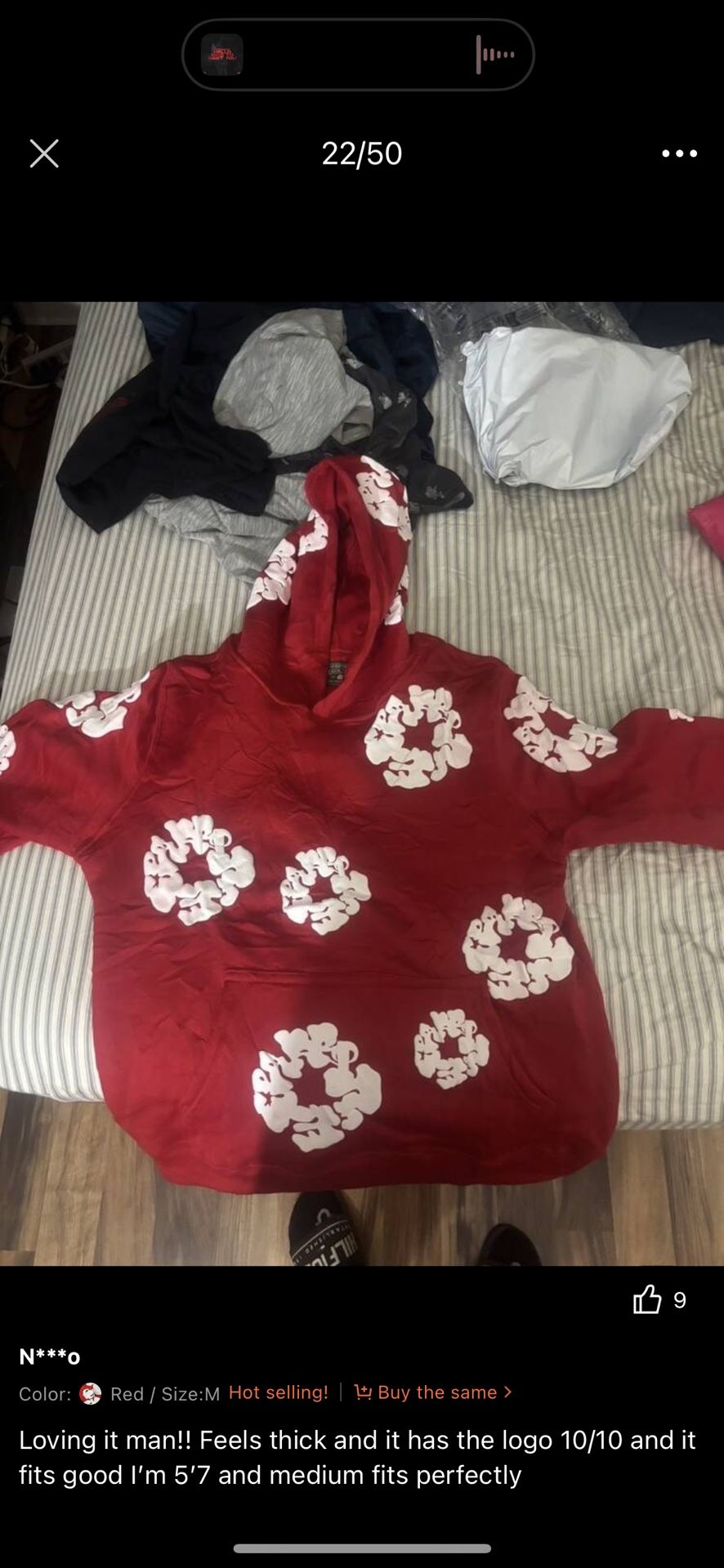 Red Denim Tear Hoodie