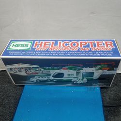 Hess Helicopter with motorcycle and cruiser 2001