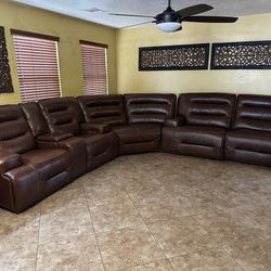 Real Leather Sectional