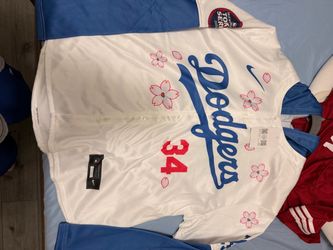 Nike Dodgers #34 Cherry Blossom MLB Jersey
