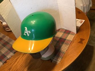 Oakland Athletics vintage full size baseball helmet 1969, adjustable in excellent condition  Plainfield, Illinois