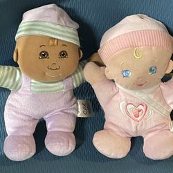Cabbage Patch Kids Plush Rattle Baby Stuffed African-American plus white doll plush