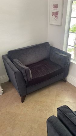 Dark Blue velvet fabric armchairs