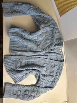 Light Blue Cable Knit Sweater