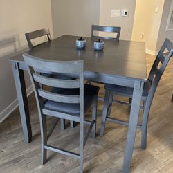 Ashley Bridson Counter Height Dining Table Set – Table + 4 Bar Stools