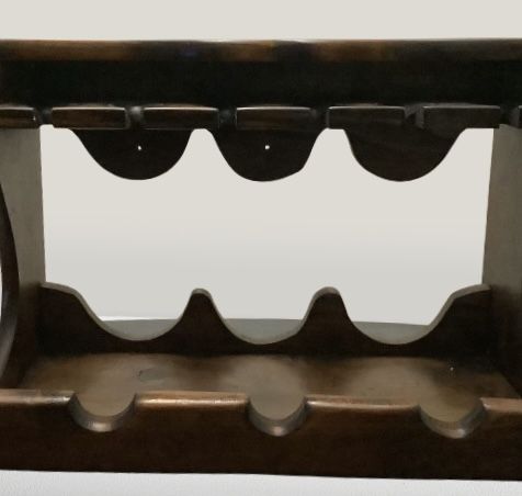 Unbranded Medium Brown Wine Rack W/Glass Holders