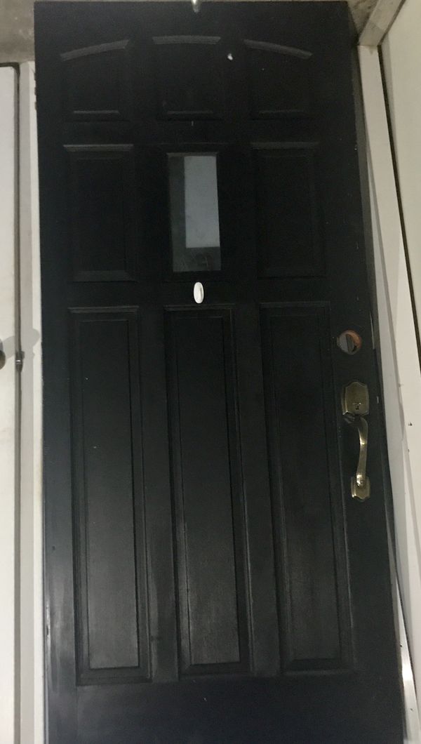 Solid wood exterior door. Measures 34.5 x 78.5 for Sale in Solid wood exterior door. Measures 34.5 x 78.5 for Sale in