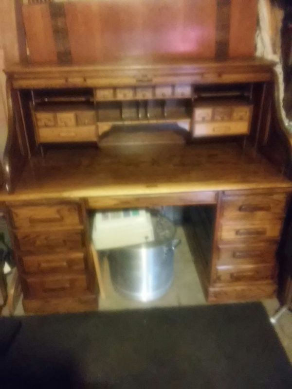 Solid Oak Roll Top Desk For In Carson Ca Offerup