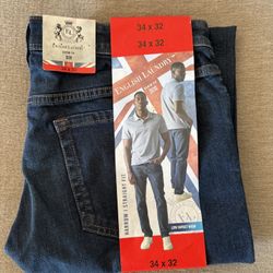 Men's English Laundry Harrow Straight Fit Stretch Jeans 34x32 Dark Blue - NWT!