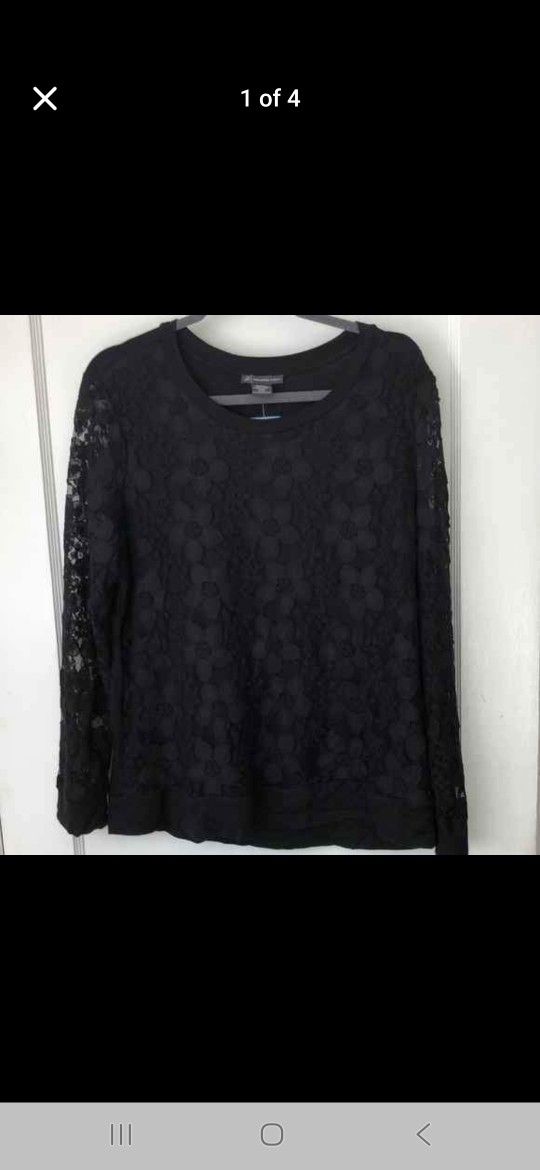 Ladies Adrianna Papell Black Lace Top