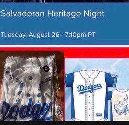 Los Angeles Dodgers Salvadoran Heritage Night Jersey SGA 8/26/25 XL