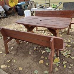 Picnic Table With Benches 71”x33”