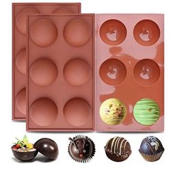 Silicone Mold,3 Packs 6 Holes Hot Chocolate Bomb Mold for Making Hot Chocolate Cocoa Bomb Cake Jelly Dome Mousse,Semi Sphere BPA Free Cupcake Baking P