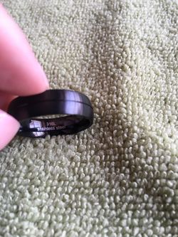 Stainless Steel Black Groove Band Ring Band with 7.0mm