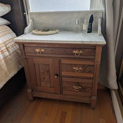 Vintage Walnut Washstand Commode, 19th century