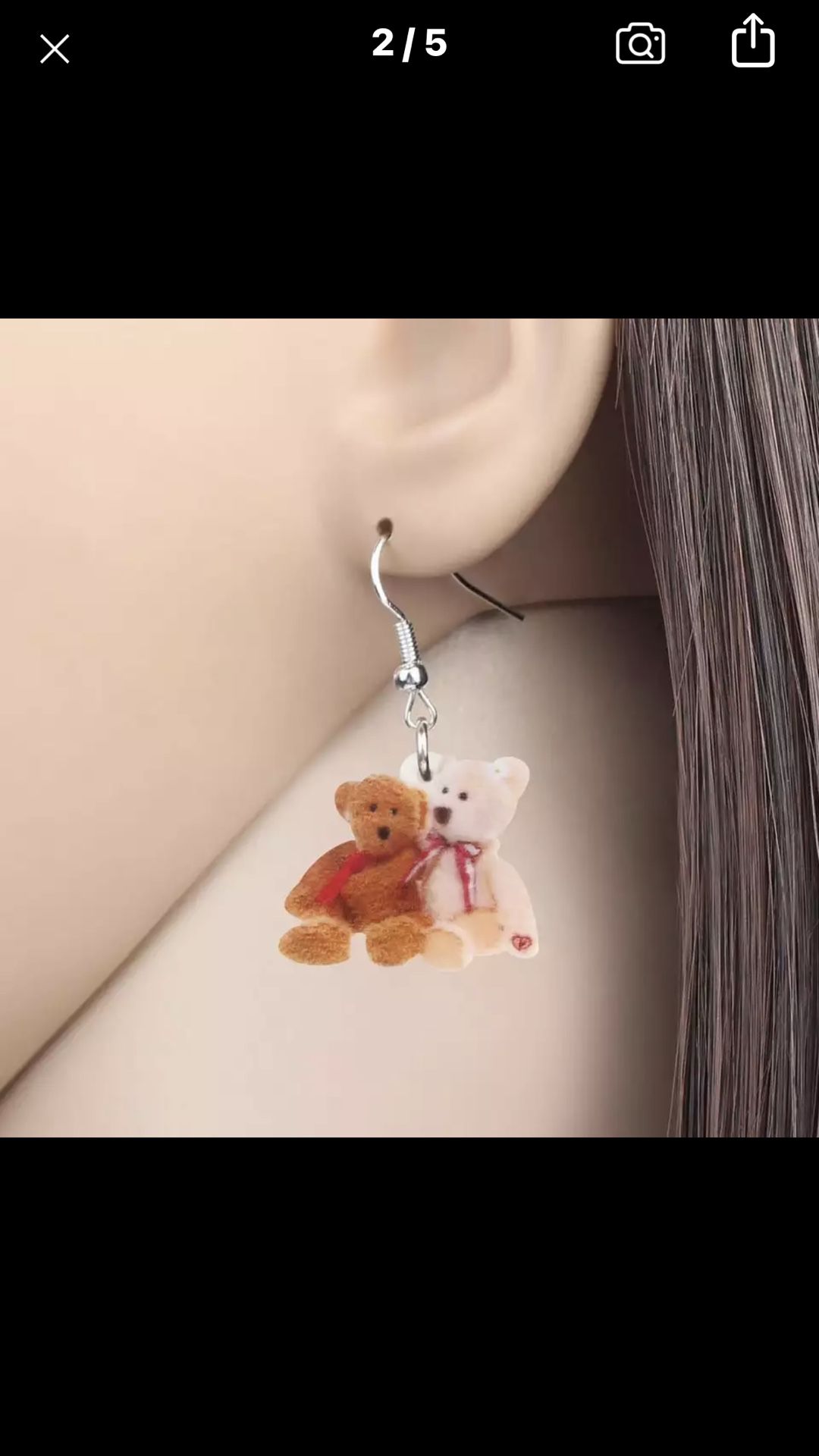 Newei Acrylic Double Doll Bear Toy Earrings Long
