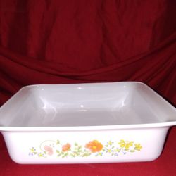 Vintage 1(contact info removed) Corning Ware Wildflower Roaster Casserole Dish P-322 8x8x2

