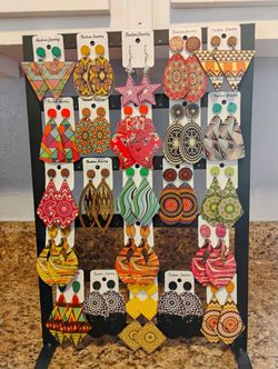 wooden post earrings $5 each