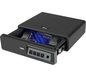 *NEW* Biometric Fingerprint safe, Slide-Away Handgun Safe for Two Pistols Storage Drawer Safe for Home and Vehicle (Biometric Safe)