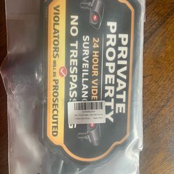 3 Private property surveillance signs no trespassing