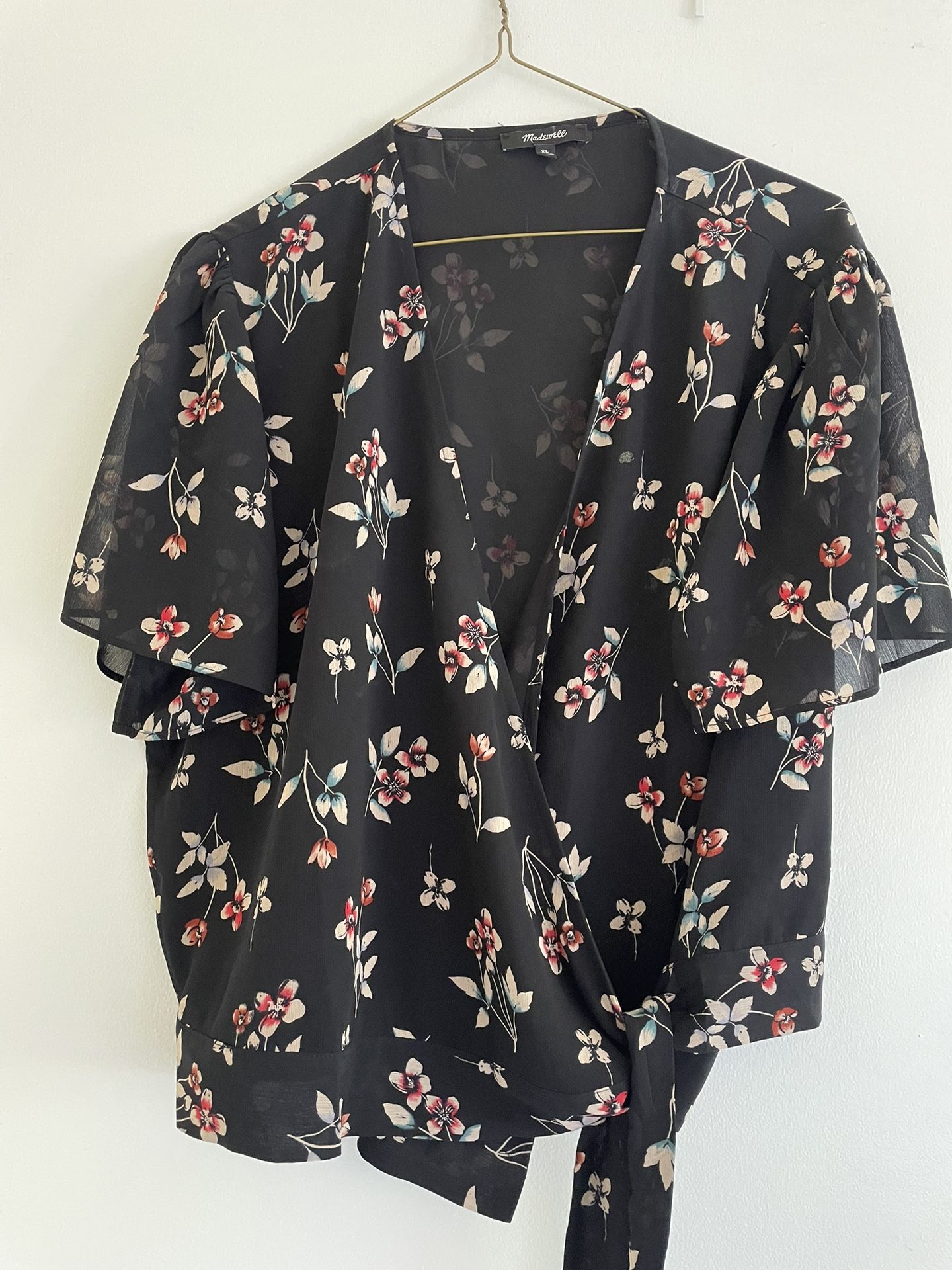 Madewell Floral Blouse Shirt XL