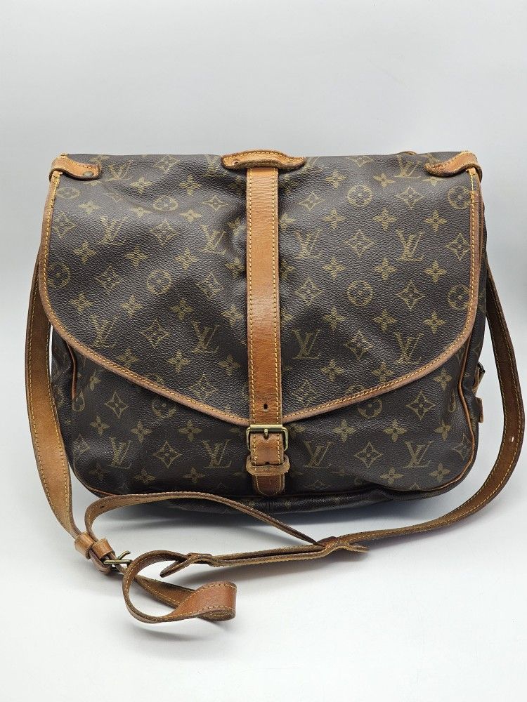 LOUIS VUITTON Saumur 35 Monogram Double Sided Crossbody Messenger Shoulder Bag