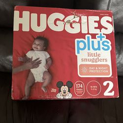 Huggies Size 2 Diapers NEW / SEALED Box 174 Diapers 