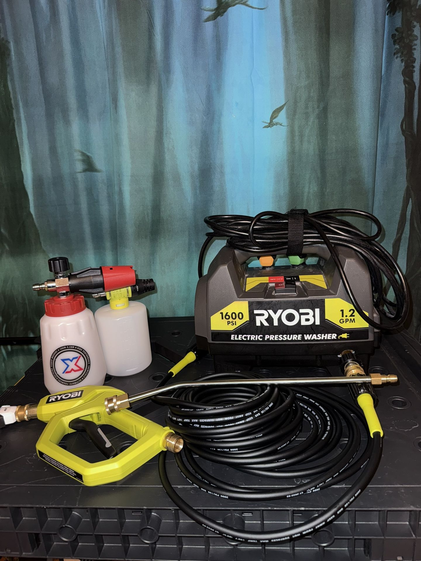 Ryobi Detailing Setup Foam Cannon, Stubby Gun, 40 Ft Hose With Quick Connect