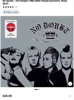 No Doubt The Singles 1(contact info removed) 2LP Silver Vinyl