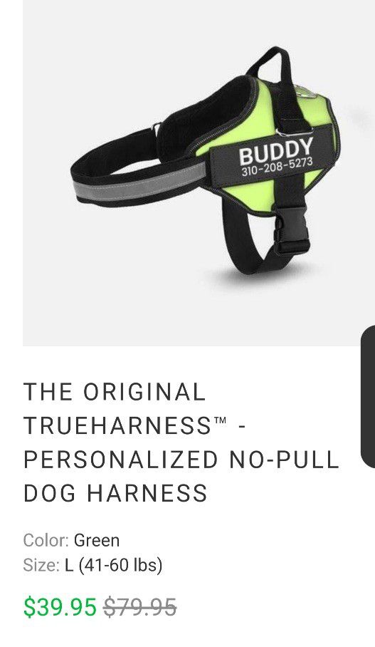 True Harness No Pull Harness For Large Dog With Matching Leash