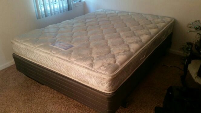 Serta " allegiance " mattress and boxspring. Delivery available.