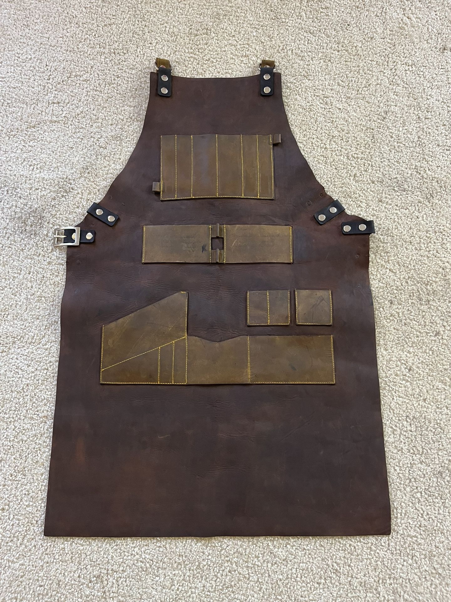 Handmade Apron with Premium Cowhide Leather