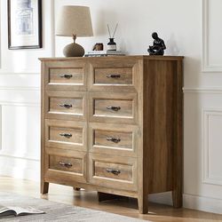 LINSY HOME Drawers Dresser for Bedroom, Wood Bedroom Dresser Farmhouse Drawer Chest, Tall Dresser for Closet