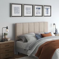 King sized upholstered headboard (oatmeal)