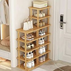 Brand New Bamboo 12 Tier Vertical Shoe Rack 