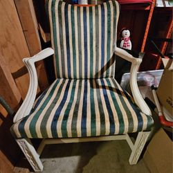 Green And Blue Striped Chair