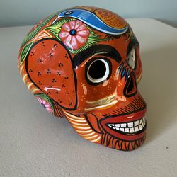 Hand-Painted Ceramic Skull