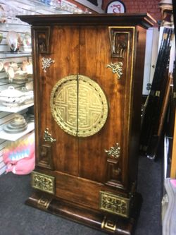 Asian mid century modern chest armoire dresser storage