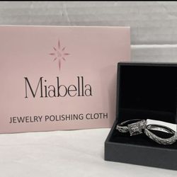 Women's Diamond Sterling Silver Bridal Set 1/5 CT TW- Ring Size 8.5