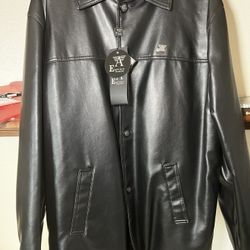 New EA Leather Jacket XXl with warm fluffy lining
