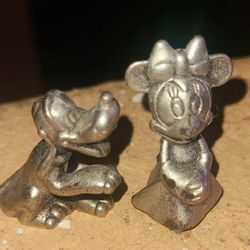 Disney Minnie Mouse & Pluto mini  Pewter Figurine

