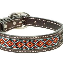 Weaver Leather Beaded Basketweave Dog Collar 19" New