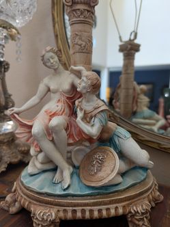 Mid Century Signed Italian Lamp Ancient Greek