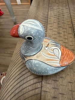 Hand-Painted Ceramic Duck Figurine