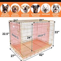 Dog Crate Wire Folding Size 42” Large With Grid And Tray New In Box 📦 