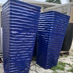 Big Blue Ceramic Planter Pots 